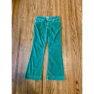 VTG 90s 2000s Y2K No Boundaries Green Velvet Velour Corduroy Low Ris Flare Jeans